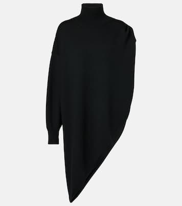 Jersey asimétrico de lana con capa | Alaïa