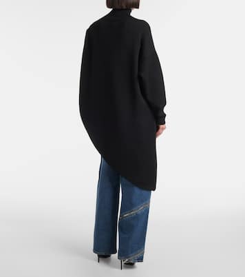 Jersey asimétrico de lana con capa | Alaïa