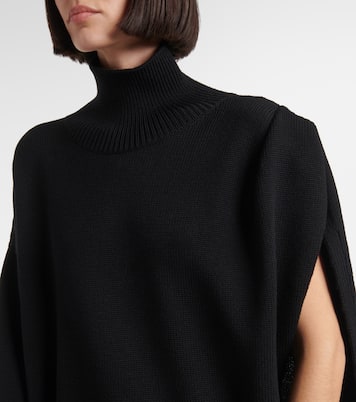 Jersey asimétrico de lana con capa | Alaïa