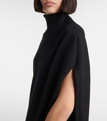 Jersey asimétrico de lana con capa | Alaïa