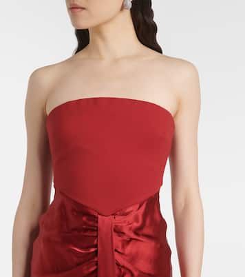 Wayfaring ruched ponte and satin gown | Staud