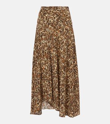 Sakura leopard-print silk-blend midi skirt | Isabel Marant
