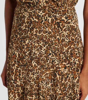 Sakura leopard-print silk-blend midi skirt | Isabel Marant