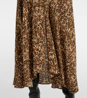 Sakura leopard-print silk-blend midi skirt | Isabel Marant