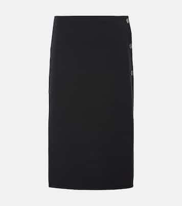 Jupe midi en laine mélangée | Courrèges