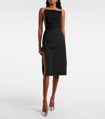Jupe midi en laine mélangée | Courrèges