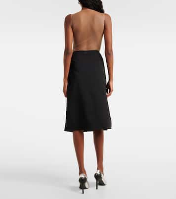 Jupe midi en laine mélangée | Courrèges