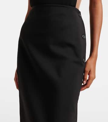 Jupe midi en laine mélangée | Courrèges