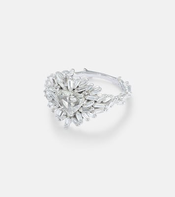 Bague Ooak en or blanc 18 ct et diamants | Suzanne Kalan