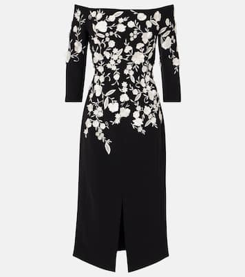 Besticktes Off-Shoulder-Midikleid | Carolina Herrera