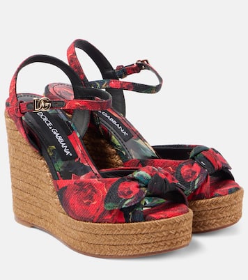 Espadrilles compensées à fleurs | Dolce&Gabbana