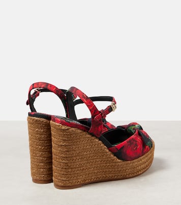 Espadrilles compensées à fleurs | Dolce&Gabbana