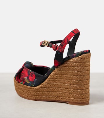 Espadrilles compensées à fleurs | Dolce&Gabbana