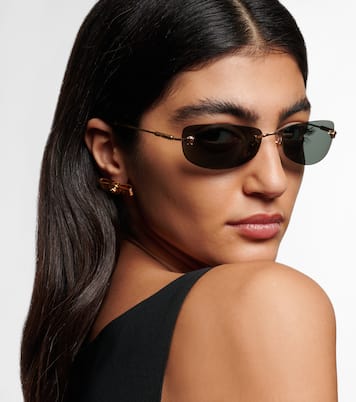Damier Plaque rectangular sunglasses | Versace