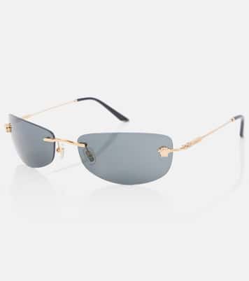 Damier Plaque rectangular sunglasses | Versace
