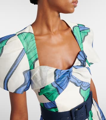 Midikleid Blue Ivy aus Leinen und Seide | Rebecca Vallance