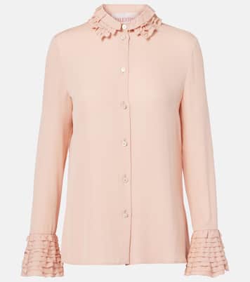 Camicia in georgette di seta con volant | Valentino