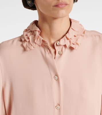 Camicia in georgette di seta con volant | Valentino
