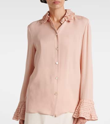 Camicia in georgette di seta con volant | Valentino