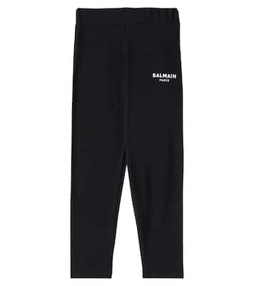 Leggings in jersey di misto cotone | Balmain Kids