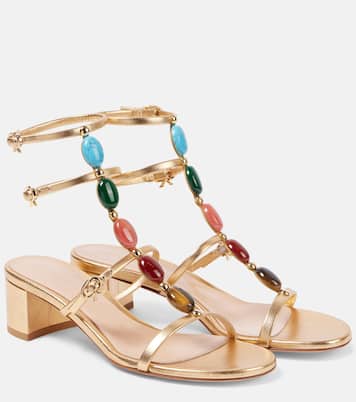 Sandalen Shanti 55 aus Metallic-Leder | Gianvito Rossi