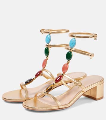 Sandalen Shanti 55 aus Metallic-Leder | Gianvito Rossi