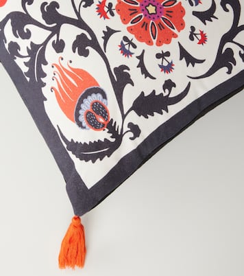 Coussin Flowers imprimé en velours | Les-Ottomans