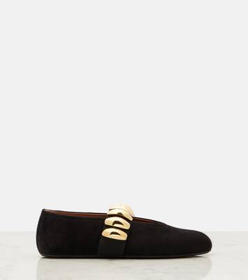 Verzierte Ballerinas aus Veloursleder | Alaïa