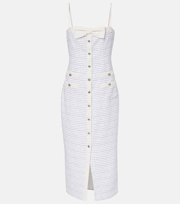 Bow-detail striped tweed midi dress | Alessandra Rich