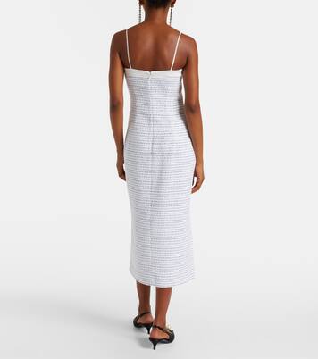 Bow-detail striped tweed midi dress | Alessandra Rich