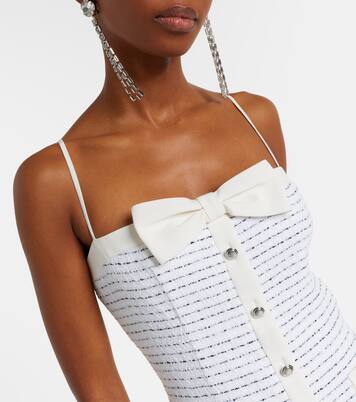 Bow-detail striped tweed midi dress | Alessandra Rich