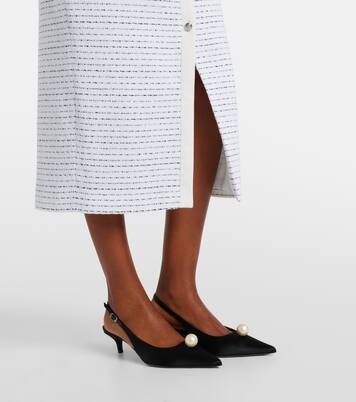 Bow-detail striped tweed midi dress | Alessandra Rich