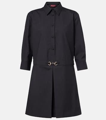 Vestido camisero de lana con Horsebit | Gucci