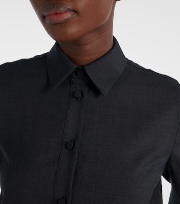 Vestido camisero de lana con Horsebit | Gucci
