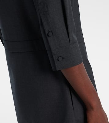 Vestido camisero de lana con Horsebit | Gucci