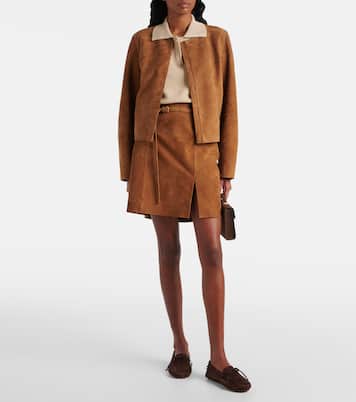 Cropped-Jacke aus Veloursleder | Vince