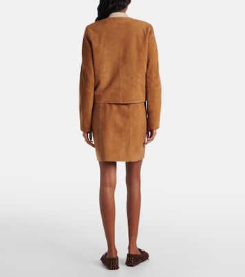 Cropped-Jacke aus Veloursleder | Vince