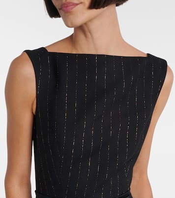 Pinstripe wool lamé midi dress | Erdem