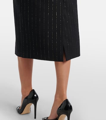 Pinstripe wool lamé midi dress | Erdem