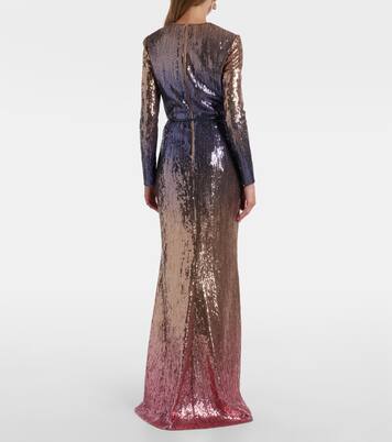 Ombré sequined belted gown | Elie Saab