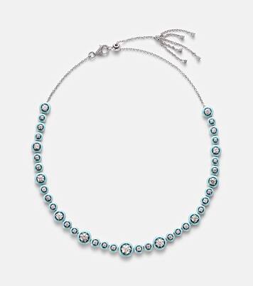 Polka Dots 18kt white gold and enamel necklace with diamonds | Kamyen