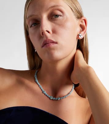 Polka Dots 18kt white gold and enamel necklace with diamonds | Kamyen