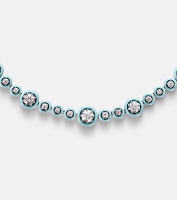 Polka Dots 18kt white gold and enamel necklace with diamonds | Kamyen