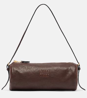 Logo leather shoulder bag | Miu Miu