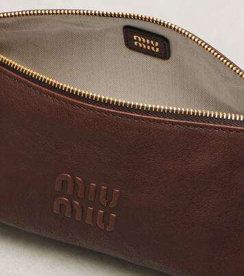 Logo leather shoulder bag | Miu Miu