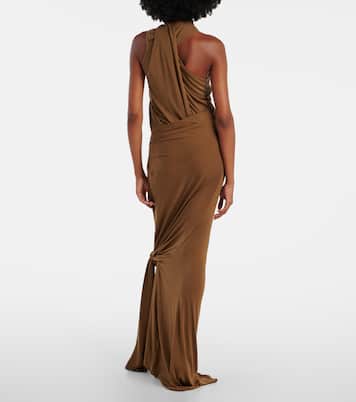 Asymmetric draped jersey maxi skirt | Entire Studios