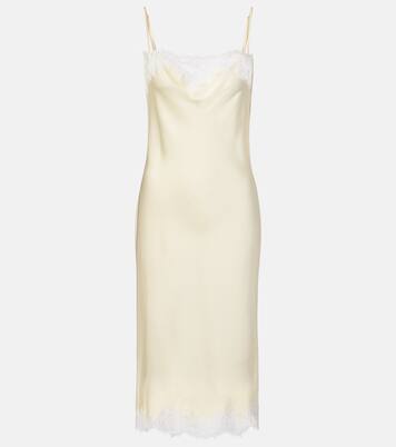 Lace-trimmed satin slip dress | Stella McCartney
