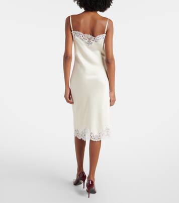 Lace-trimmed satin slip dress | Stella McCartney