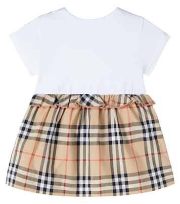 Baby Burberry Check ruffled cotton-blend dress | Burberry Kids