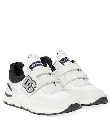 DG suede-trimmed sneakers | Dolce&Gabbana Kids